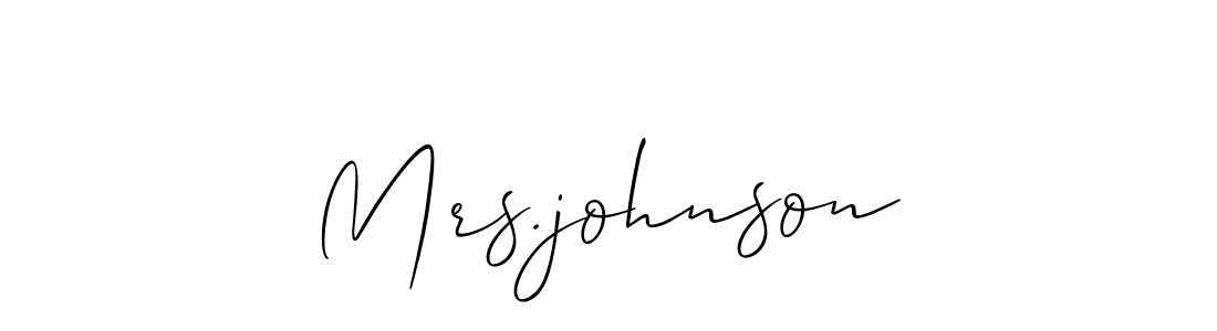 Also we have Mrs.johnson name is the best signature style. Create professional handwritten signature collection using Allison_Script autograph style. Mrs.johnson signature style 2 images and pictures png