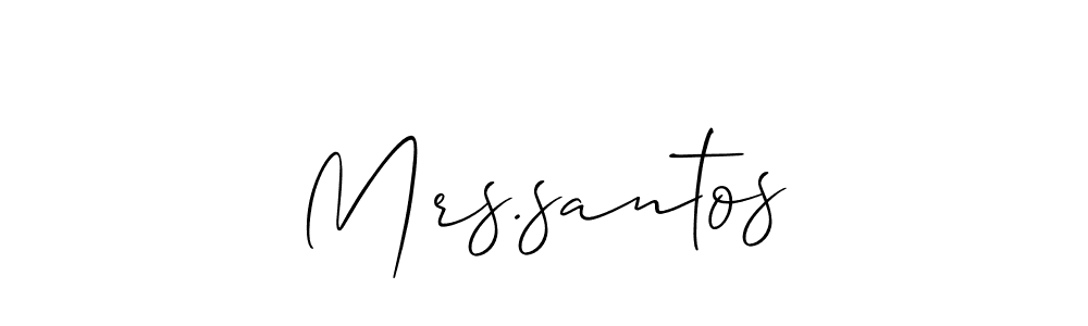 if you are searching for the best signature style for your name Mrs.santos. so please give up your signature search. here we have designed multiple signature styles  using Allison_Script. Mrs.santos signature style 2 images and pictures png