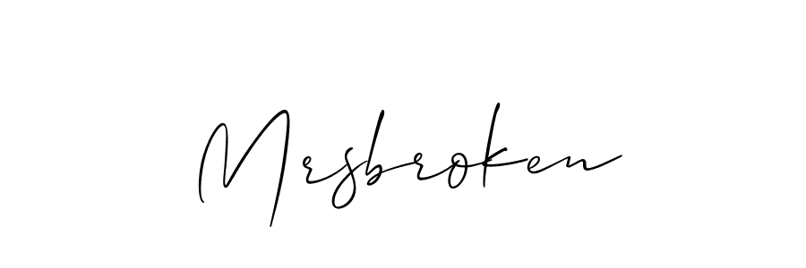 Allison_Script is a professional signature style that is perfect for those who want to add a touch of class to their signature. It is also a great choice for those who want to make their signature more unique. Get Mrsbroken name to fancy signature for free. Mrsbroken signature style 2 images and pictures png
