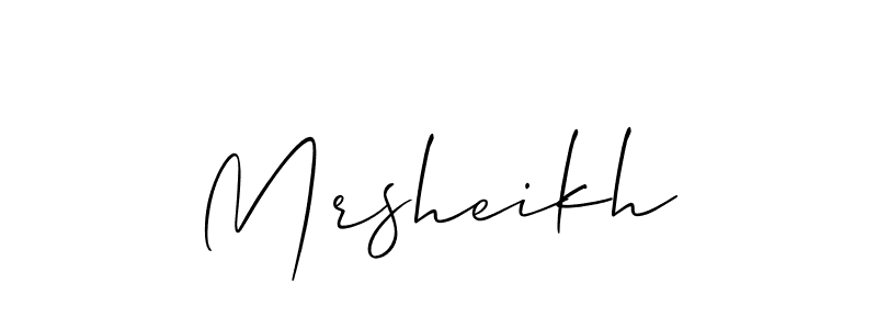 if you are searching for the best signature style for your name Mrsheikh. so please give up your signature search. here we have designed multiple signature styles  using Allison_Script. Mrsheikh signature style 2 images and pictures png