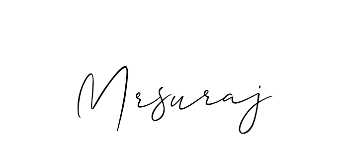 Create a beautiful signature design for name Mrsuraj. With this signature (Allison_Script) fonts, you can make a handwritten signature for free. Mrsuraj signature style 2 images and pictures png