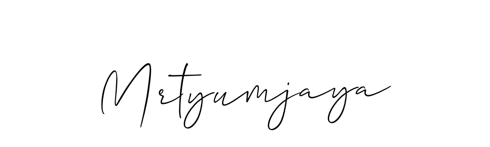 Allison_Script is a professional signature style that is perfect for those who want to add a touch of class to their signature. It is also a great choice for those who want to make their signature more unique. Get Mrtyumjaya name to fancy signature for free. Mrtyumjaya signature style 2 images and pictures png