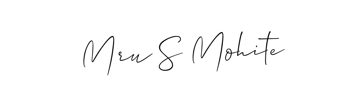 Make a short Mru S Mohite signature style. Manage your documents anywhere anytime using Allison_Script. Create and add eSignatures, submit forms, share and send files easily. Mru S Mohite signature style 2 images and pictures png