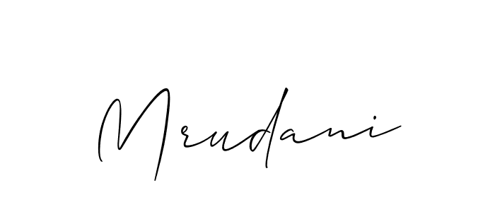 How to make Mrudani signature? Allison_Script is a professional autograph style. Create handwritten signature for Mrudani name. Mrudani signature style 2 images and pictures png