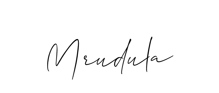 How to make Mrudula name signature. Use Allison_Script style for creating short signs online. This is the latest handwritten sign. Mrudula signature style 2 images and pictures png