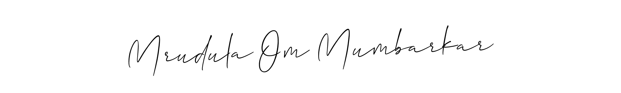 Create a beautiful signature design for name Mrudula Om Mumbarkar. With this signature (Allison_Script) fonts, you can make a handwritten signature for free. Mrudula Om Mumbarkar signature style 2 images and pictures png