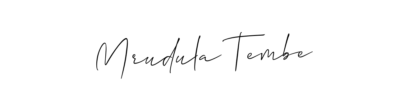 It looks lik you need a new signature style for name Mrudula Tembe. Design unique handwritten (Allison_Script) signature with our free signature maker in just a few clicks. Mrudula Tembe signature style 2 images and pictures png