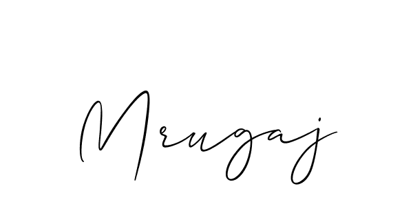 The best way (Allison_Script) to make a short signature is to pick only two or three words in your name. The name Mrugaj include a total of six letters. For converting this name. Mrugaj signature style 2 images and pictures png