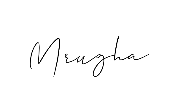 Use a signature maker to create a handwritten signature online. With this signature software, you can design (Allison_Script) your own signature for name Mrugha. Mrugha signature style 2 images and pictures png