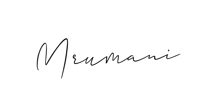 Use a signature maker to create a handwritten signature online. With this signature software, you can design (Allison_Script) your own signature for name Mrumani. Mrumani signature style 2 images and pictures png