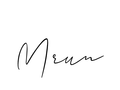 You should practise on your own different ways (Allison_Script) to write your name (Mrun) in signature. don't let someone else do it for you. Mrun signature style 2 images and pictures png