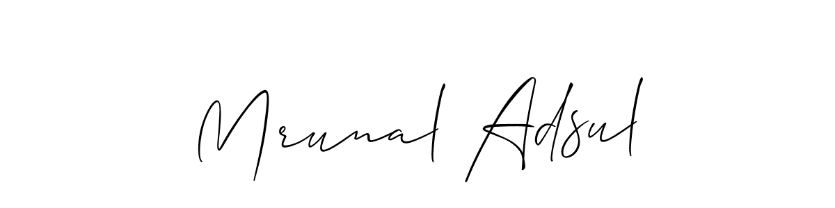 Mrunal Adsul stylish signature style. Best Handwritten Sign (Allison_Script) for my name. Handwritten Signature Collection Ideas for my name Mrunal Adsul. Mrunal Adsul signature style 2 images and pictures png