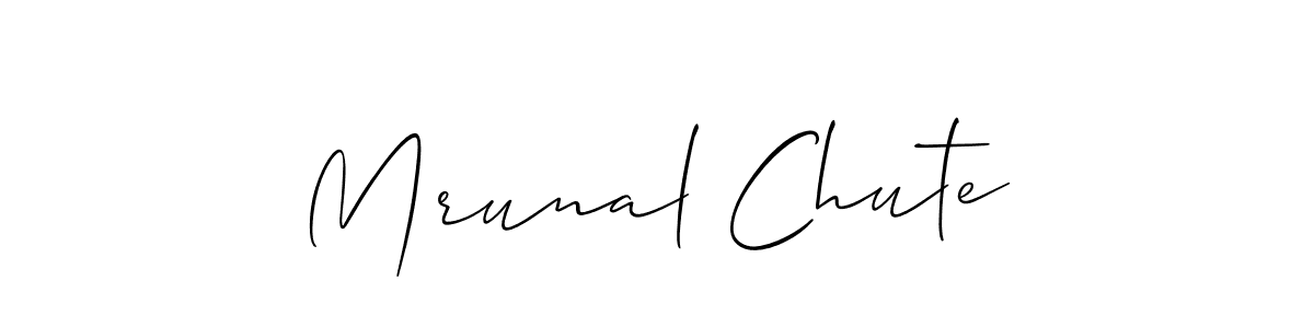 How to make Mrunal Chute signature? Allison_Script is a professional autograph style. Create handwritten signature for Mrunal Chute name. Mrunal Chute signature style 2 images and pictures png