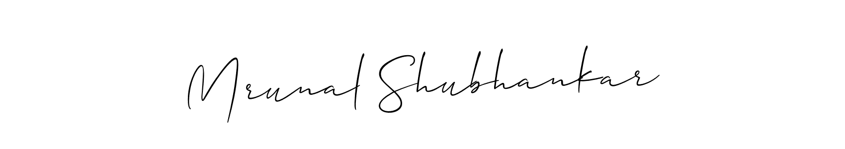 It looks lik you need a new signature style for name Mrunal Shubhankar. Design unique handwritten (Allison_Script) signature with our free signature maker in just a few clicks. Mrunal Shubhankar signature style 2 images and pictures png