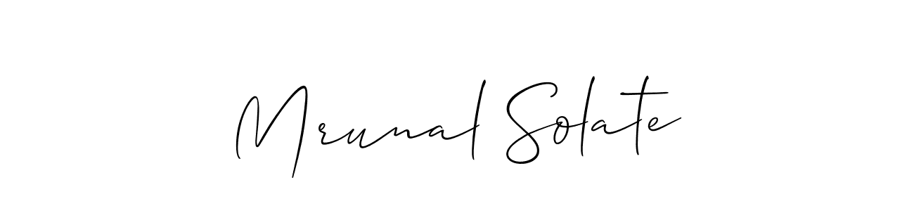 The best way (Allison_Script) to make a short signature is to pick only two or three words in your name. The name Mrunal Solate include a total of six letters. For converting this name. Mrunal Solate signature style 2 images and pictures png