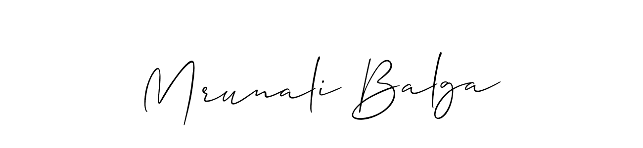 Design your own signature with our free online signature maker. With this signature software, you can create a handwritten (Allison_Script) signature for name Mrunali Balga. Mrunali Balga signature style 2 images and pictures png