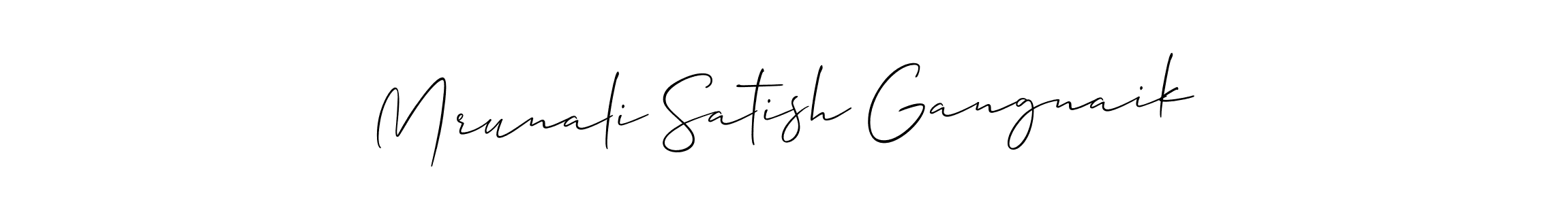 Create a beautiful signature design for name Mrunali Satish Gangnaik. With this signature (Allison_Script) fonts, you can make a handwritten signature for free. Mrunali Satish Gangnaik signature style 2 images and pictures png