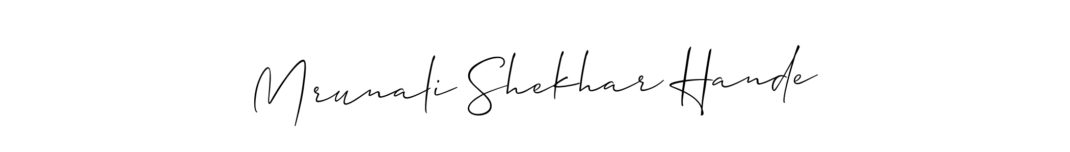You can use this online signature creator to create a handwritten signature for the name Mrunali Shekhar Hande. This is the best online autograph maker. Mrunali Shekhar Hande signature style 2 images and pictures png