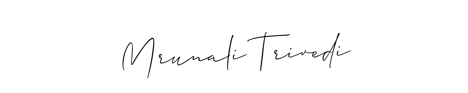 Make a short Mrunali Trivedi signature style. Manage your documents anywhere anytime using Allison_Script. Create and add eSignatures, submit forms, share and send files easily. Mrunali Trivedi signature style 2 images and pictures png
