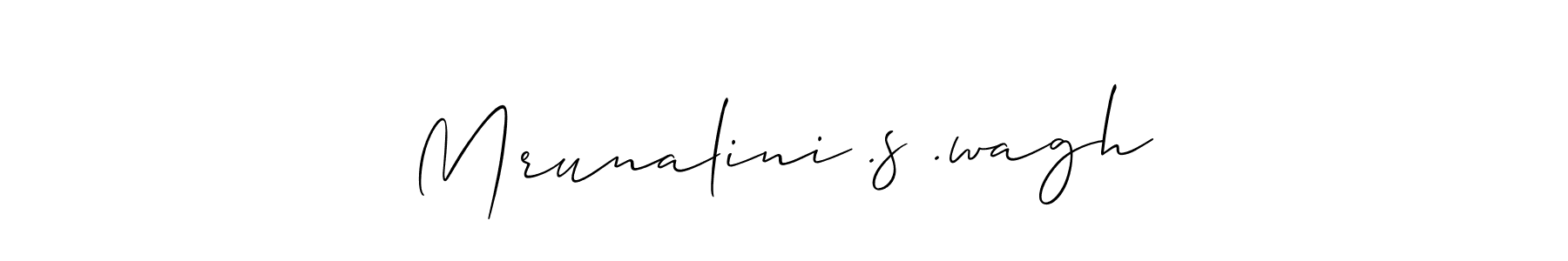 It looks lik you need a new signature style for name Mrunalini .s .wagh. Design unique handwritten (Allison_Script) signature with our free signature maker in just a few clicks. Mrunalini .s .wagh signature style 2 images and pictures png