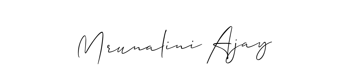 How to make Mrunalini Ajay signature? Allison_Script is a professional autograph style. Create handwritten signature for Mrunalini Ajay name. Mrunalini Ajay signature style 2 images and pictures png