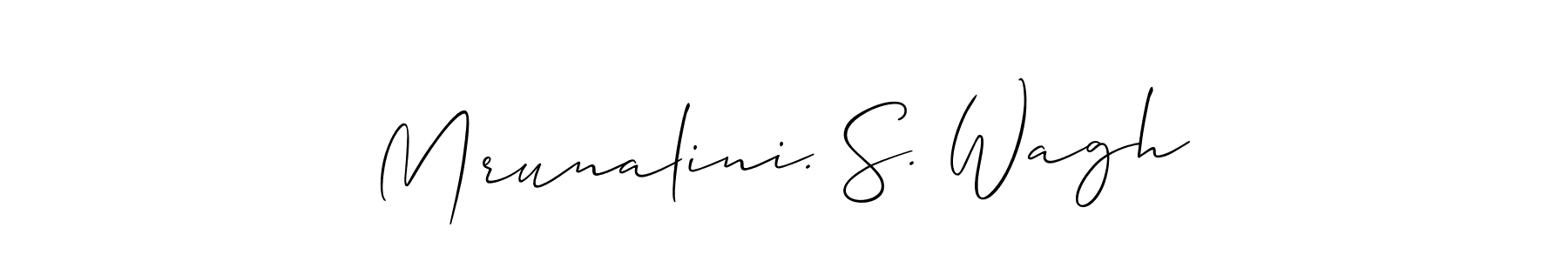 How to make Mrunalini. S. Wagh name signature. Use Allison_Script style for creating short signs online. This is the latest handwritten sign. Mrunalini. S. Wagh signature style 2 images and pictures png