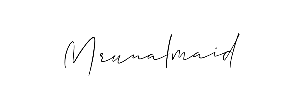 It looks lik you need a new signature style for name Mrunalmaid. Design unique handwritten (Allison_Script) signature with our free signature maker in just a few clicks. Mrunalmaid signature style 2 images and pictures png