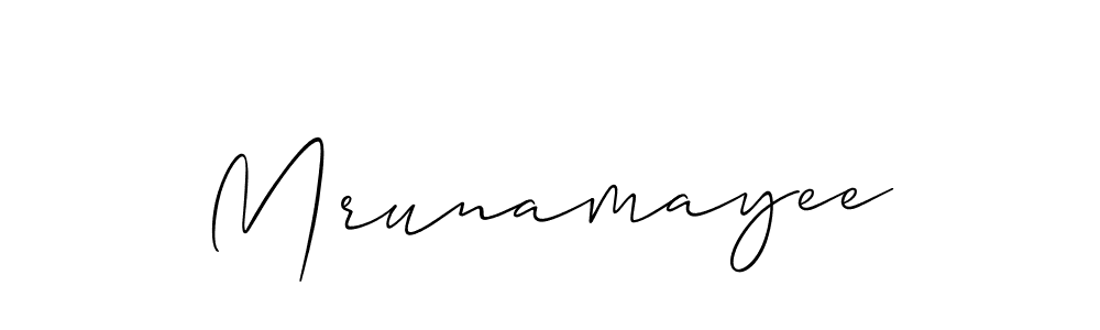 Mrunamayee stylish signature style. Best Handwritten Sign (Allison_Script) for my name. Handwritten Signature Collection Ideas for my name Mrunamayee. Mrunamayee signature style 2 images and pictures png