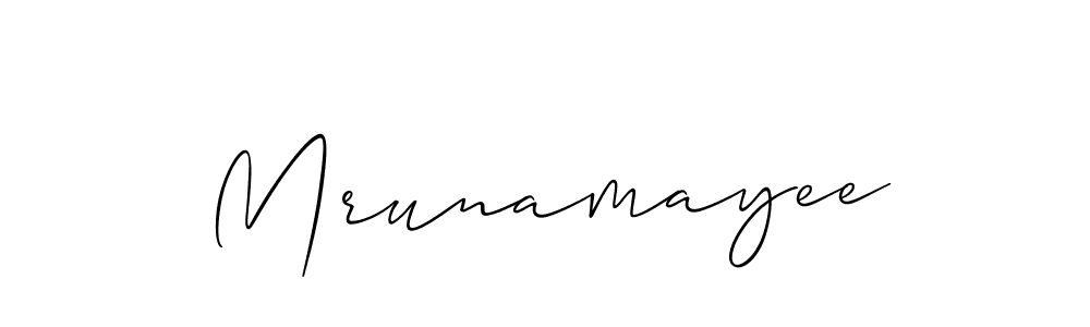 Allison_Script is a professional signature style that is perfect for those who want to add a touch of class to their signature. It is also a great choice for those who want to make their signature more unique. Get Mrunamayee name to fancy signature for free. Mrunamayee signature style 2 images and pictures png