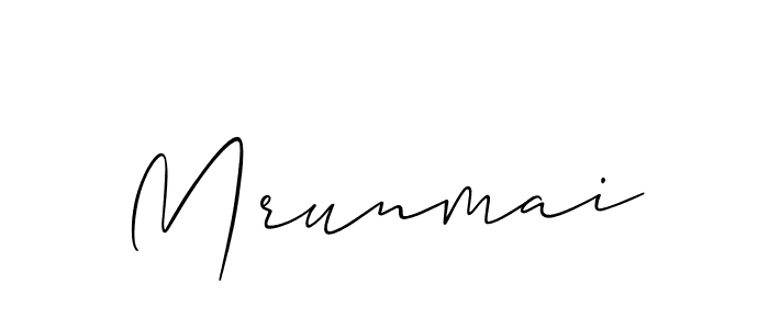 if you are searching for the best signature style for your name Mrunmai. so please give up your signature search. here we have designed multiple signature styles  using Allison_Script. Mrunmai signature style 2 images and pictures png