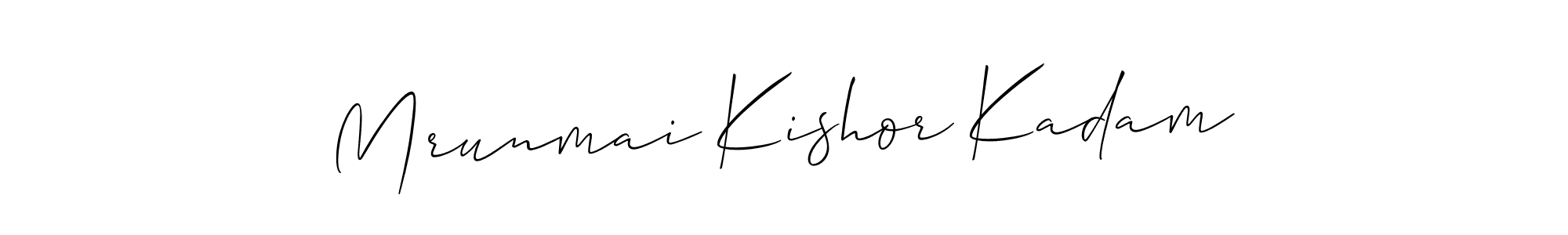 Create a beautiful signature design for name Mrunmai Kishor Kadam. With this signature (Allison_Script) fonts, you can make a handwritten signature for free. Mrunmai Kishor Kadam signature style 2 images and pictures png