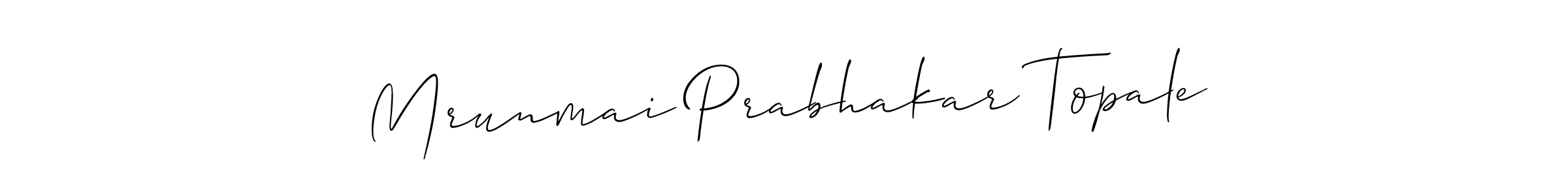 Create a beautiful signature design for name Mrunmai Prabhakar Topale. With this signature (Allison_Script) fonts, you can make a handwritten signature for free. Mrunmai Prabhakar Topale signature style 2 images and pictures png