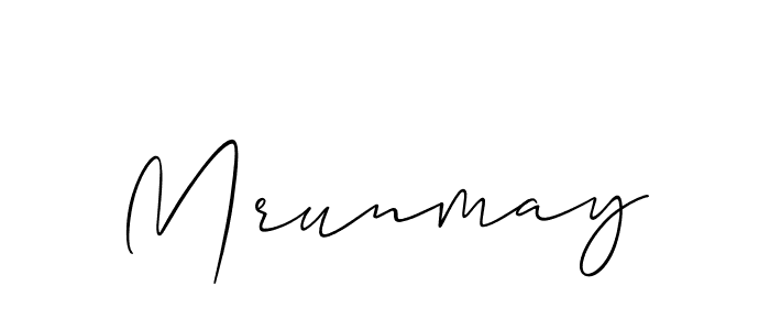 It looks lik you need a new signature style for name Mrunmay. Design unique handwritten (Allison_Script) signature with our free signature maker in just a few clicks. Mrunmay signature style 2 images and pictures png