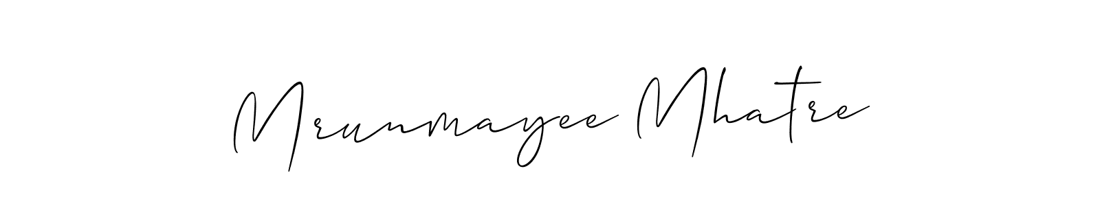 Create a beautiful signature design for name Mrunmayee Mhatre. With this signature (Allison_Script) fonts, you can make a handwritten signature for free. Mrunmayee Mhatre signature style 2 images and pictures png