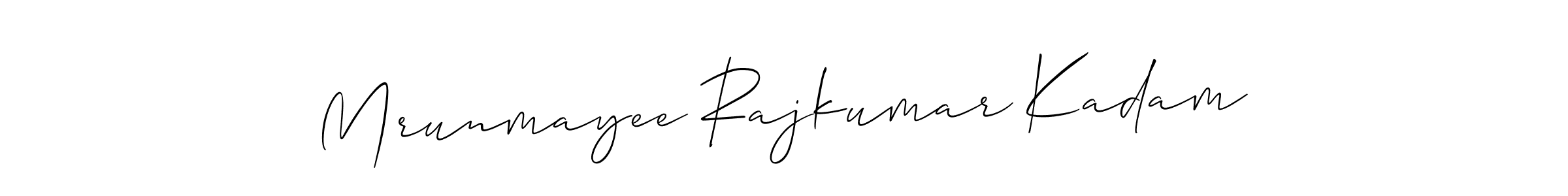 Create a beautiful signature design for name Mrunmayee Rajkumar Kadam. With this signature (Allison_Script) fonts, you can make a handwritten signature for free. Mrunmayee Rajkumar Kadam signature style 2 images and pictures png