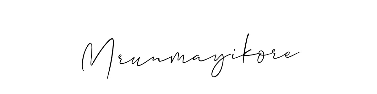 Use a signature maker to create a handwritten signature online. With this signature software, you can design (Allison_Script) your own signature for name Mrunmayikore. Mrunmayikore signature style 2 images and pictures png
