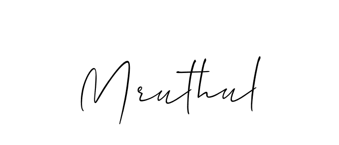 How to make Mruthul signature? Allison_Script is a professional autograph style. Create handwritten signature for Mruthul name. Mruthul signature style 2 images and pictures png