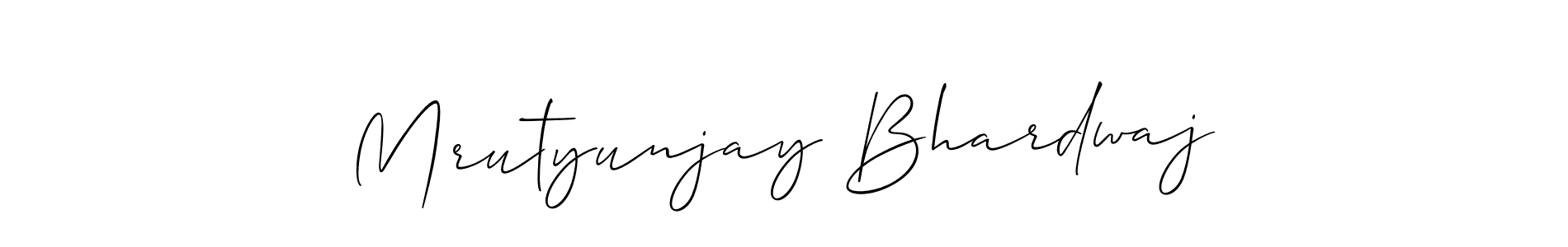 Create a beautiful signature design for name Mrutyunjay Bhardwaj. With this signature (Allison_Script) fonts, you can make a handwritten signature for free. Mrutyunjay Bhardwaj signature style 2 images and pictures png