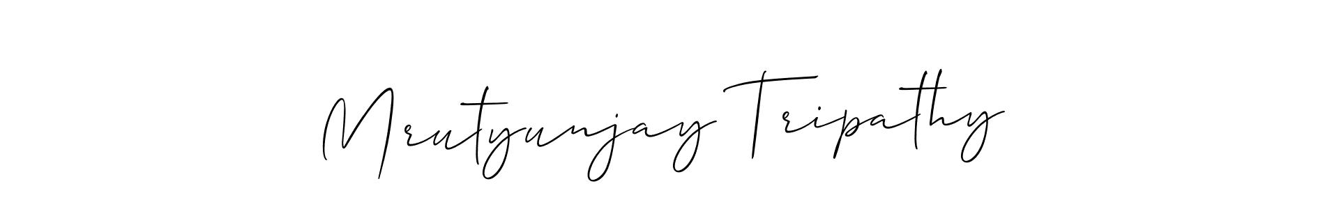 How to make Mrutyunjay Tripathy name signature. Use Allison_Script style for creating short signs online. This is the latest handwritten sign. Mrutyunjay Tripathy signature style 2 images and pictures png