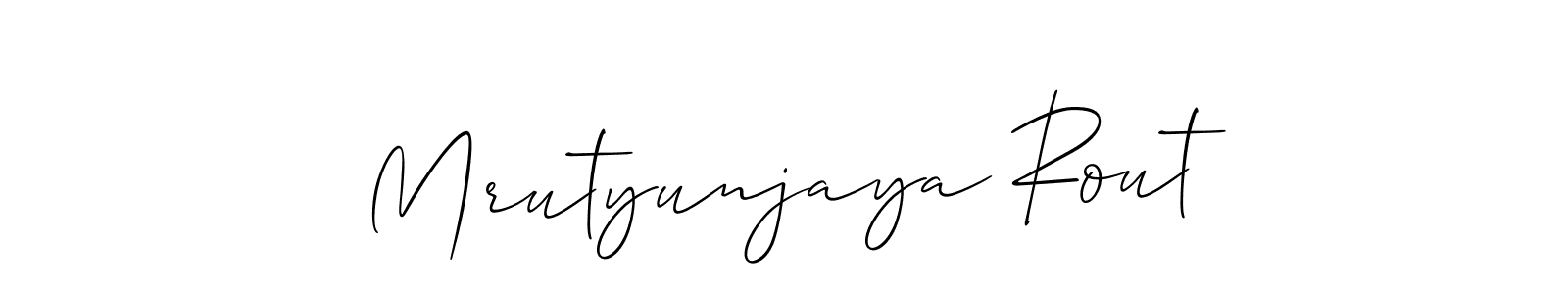Use a signature maker to create a handwritten signature online. With this signature software, you can design (Allison_Script) your own signature for name Mrutyunjaya Rout. Mrutyunjaya Rout signature style 2 images and pictures png