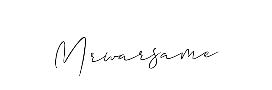 Create a beautiful signature design for name Mrwarsame. With this signature (Allison_Script) fonts, you can make a handwritten signature for free. Mrwarsame signature style 2 images and pictures png