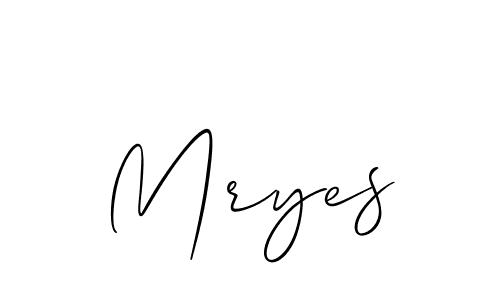 Make a beautiful signature design for name Mryes. With this signature (Allison_Script) style, you can create a handwritten signature for free. Mryes signature style 2 images and pictures png