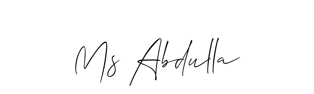 How to make Ms Abdulla signature? Allison_Script is a professional autograph style. Create handwritten signature for Ms Abdulla name. Ms Abdulla signature style 2 images and pictures png