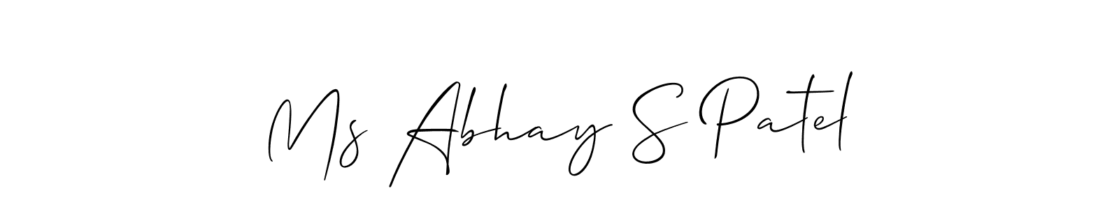 It looks lik you need a new signature style for name Ms Abhay S Patel. Design unique handwritten (Allison_Script) signature with our free signature maker in just a few clicks. Ms Abhay S Patel signature style 2 images and pictures png