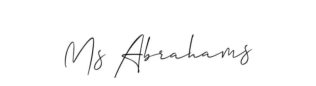 Also You can easily find your signature by using the search form. We will create Ms Abrahams name handwritten signature images for you free of cost using Allison_Script sign style. Ms Abrahams signature style 2 images and pictures png