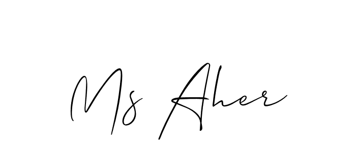 Ms Aher stylish signature style. Best Handwritten Sign (Allison_Script) for my name. Handwritten Signature Collection Ideas for my name Ms Aher. Ms Aher signature style 2 images and pictures png