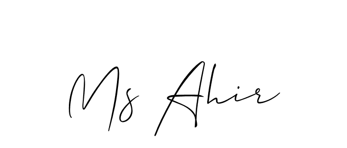 if you are searching for the best signature style for your name Ms Ahir. so please give up your signature search. here we have designed multiple signature styles  using Allison_Script. Ms Ahir signature style 2 images and pictures png