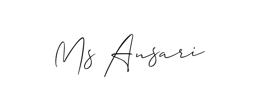 Make a beautiful signature design for name Ms Ansari. With this signature (Allison_Script) style, you can create a handwritten signature for free. Ms Ansari signature style 2 images and pictures png