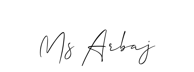 How to make Ms Arbaj name signature. Use Allison_Script style for creating short signs online. This is the latest handwritten sign. Ms Arbaj signature style 2 images and pictures png