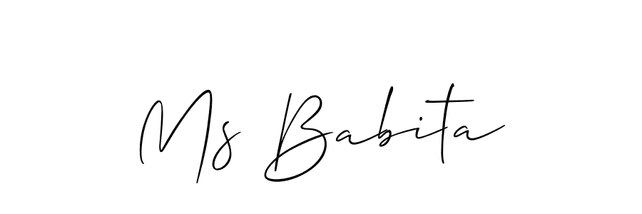 Similarly Allison_Script is the best handwritten signature design. Signature creator online .You can use it as an online autograph creator for name Ms Babita. Ms Babita signature style 2 images and pictures png